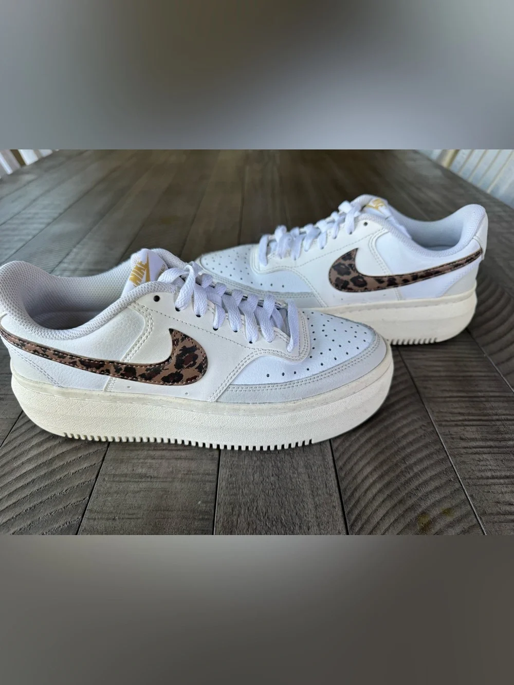 Nike Court Vision Leopardate Retro Platform Sneakers Leopard Women’s Size 9.6